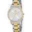 Reloj Marea Mujer Esfera Blanca con Detalles de Circonitas, Correa Bicolor